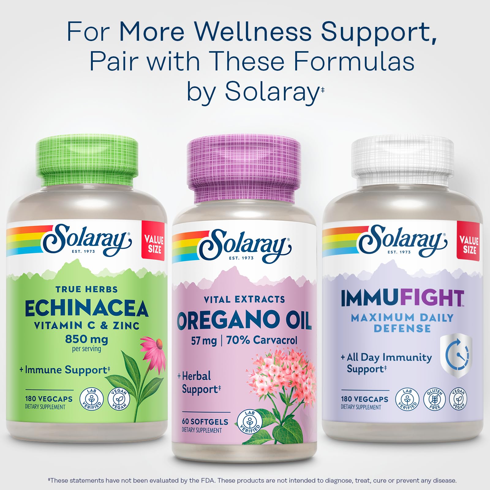 SOLARAY Oregano Oil Softgels in a hand for size reference