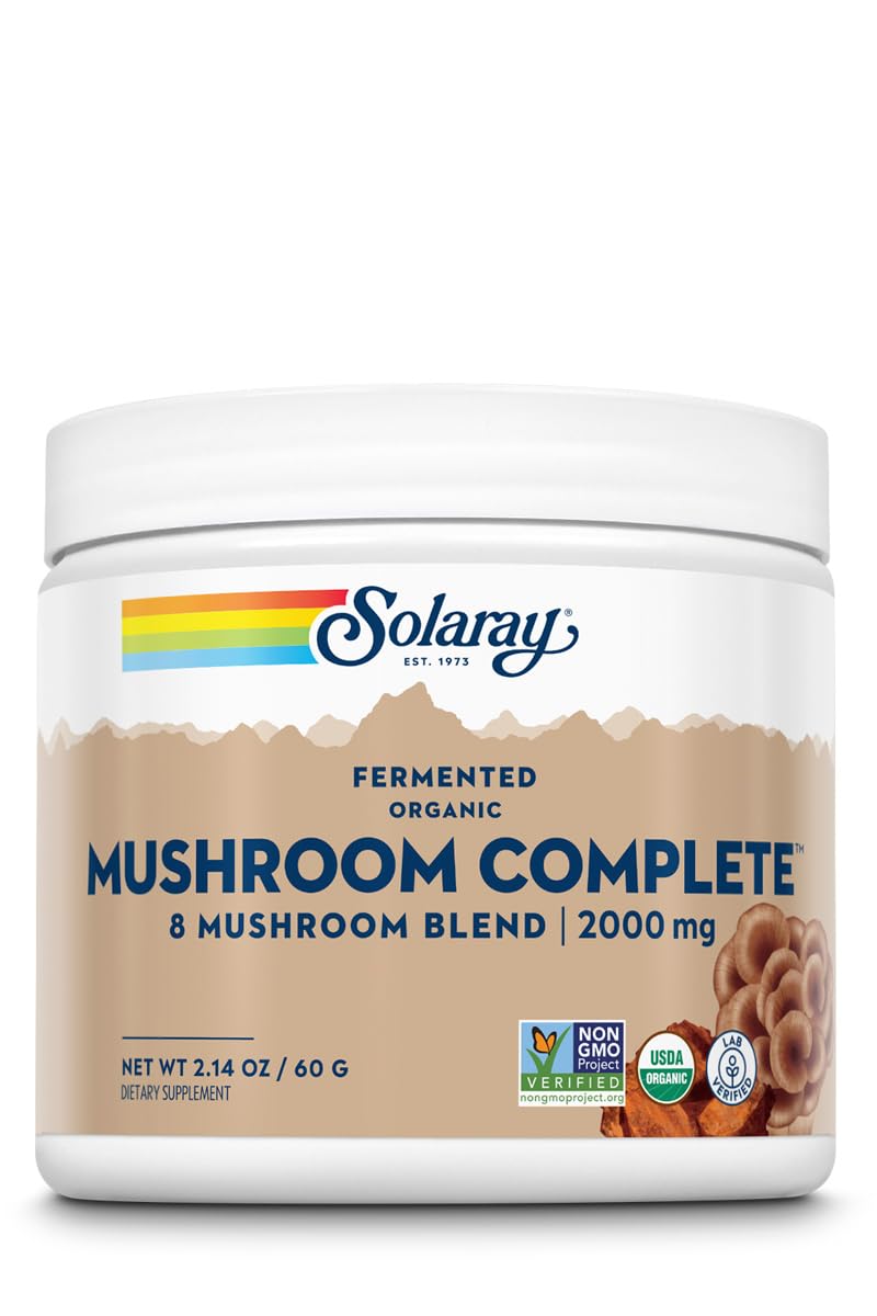 SOLARAY Organic Fermented Mushroom Complex front view