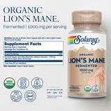SOLARAY Organic Lion's Mane Mushroom Capsules 1000mg side view