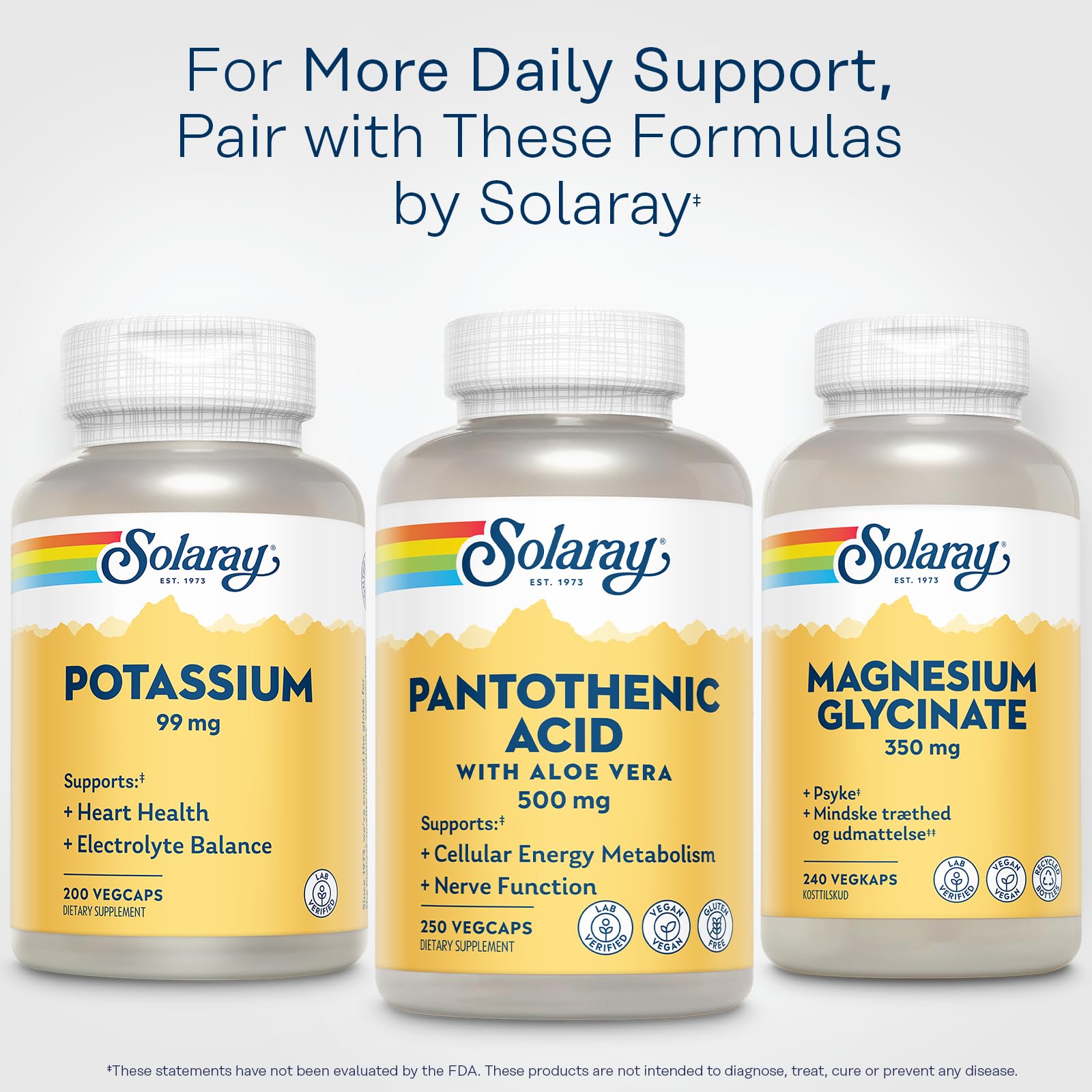 SOLARAY Pantothenic Acid 500mg eco-friendly packaging