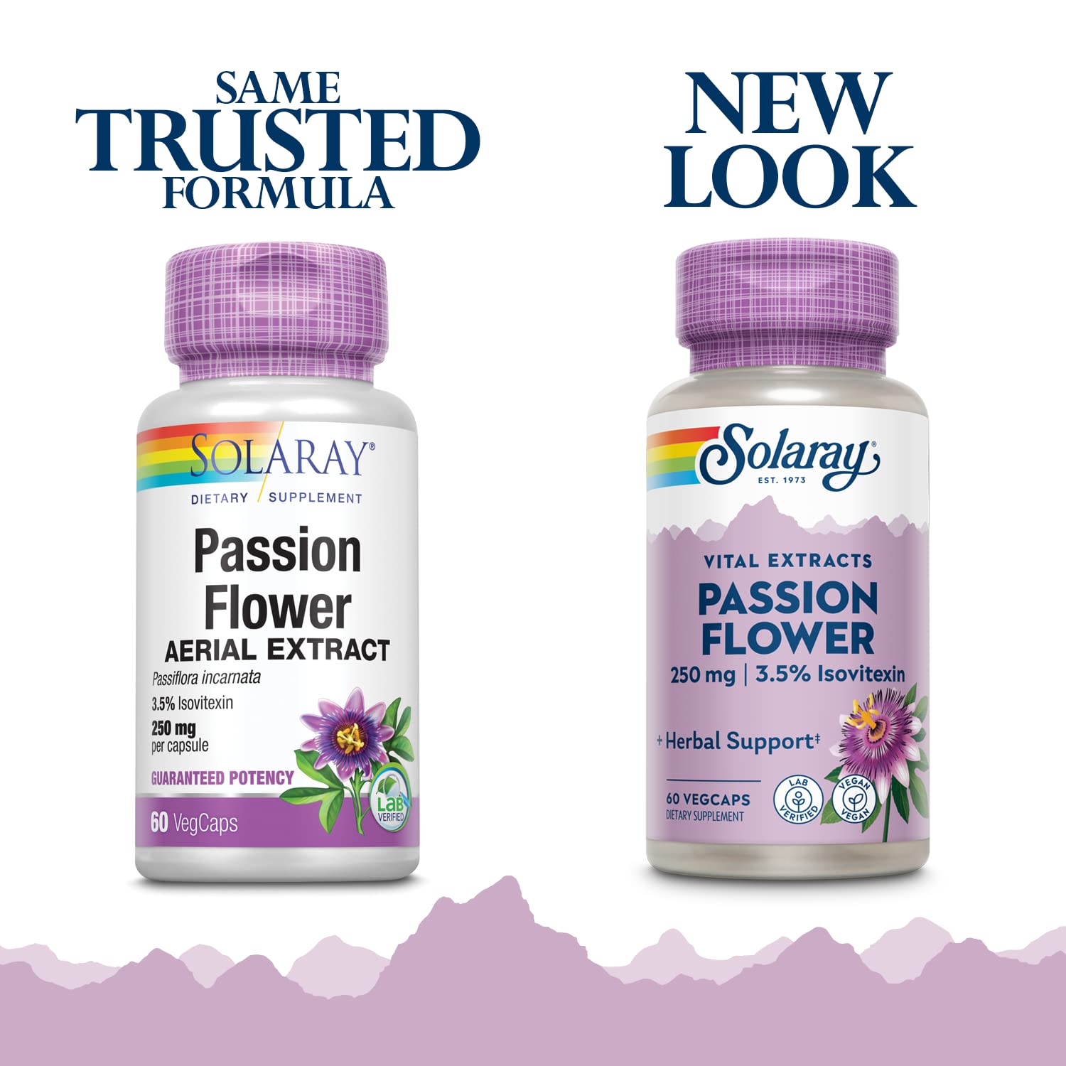 SOLARAY Passion Flower Extract 250mg capsules packaging side view