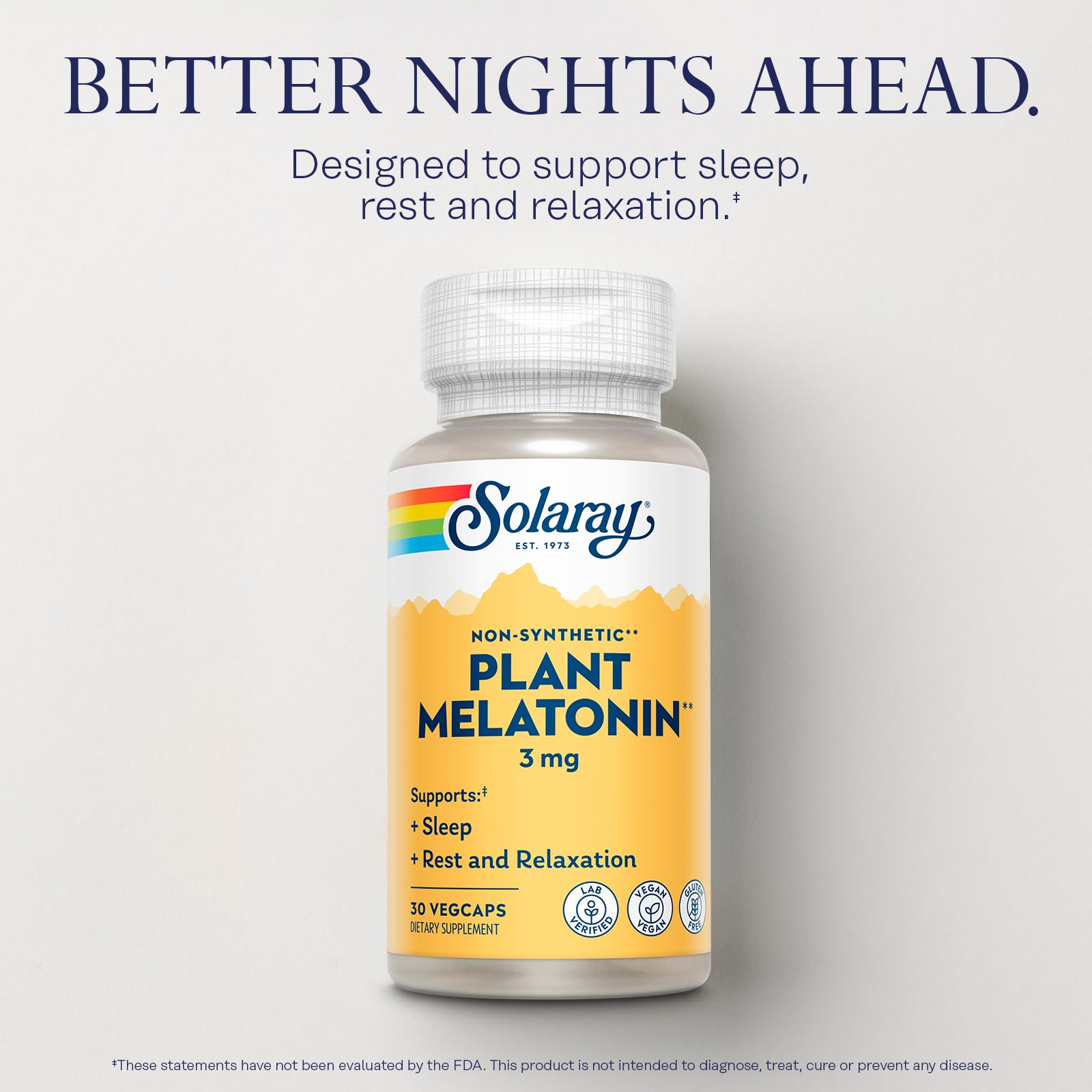 SOLARAY Plant Melatonin 3mg VegCaps close-up