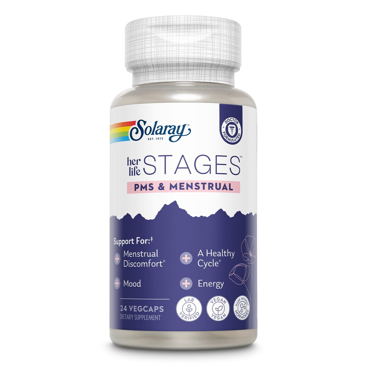 SOLARAY PMS & Menstrual Support Capsules front view