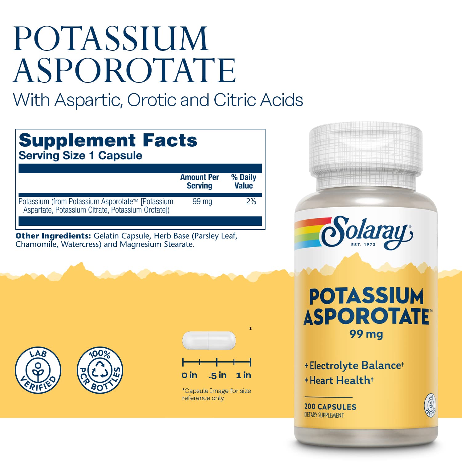 SOLARAY Potassium Asporotate Supplement capsule close-up