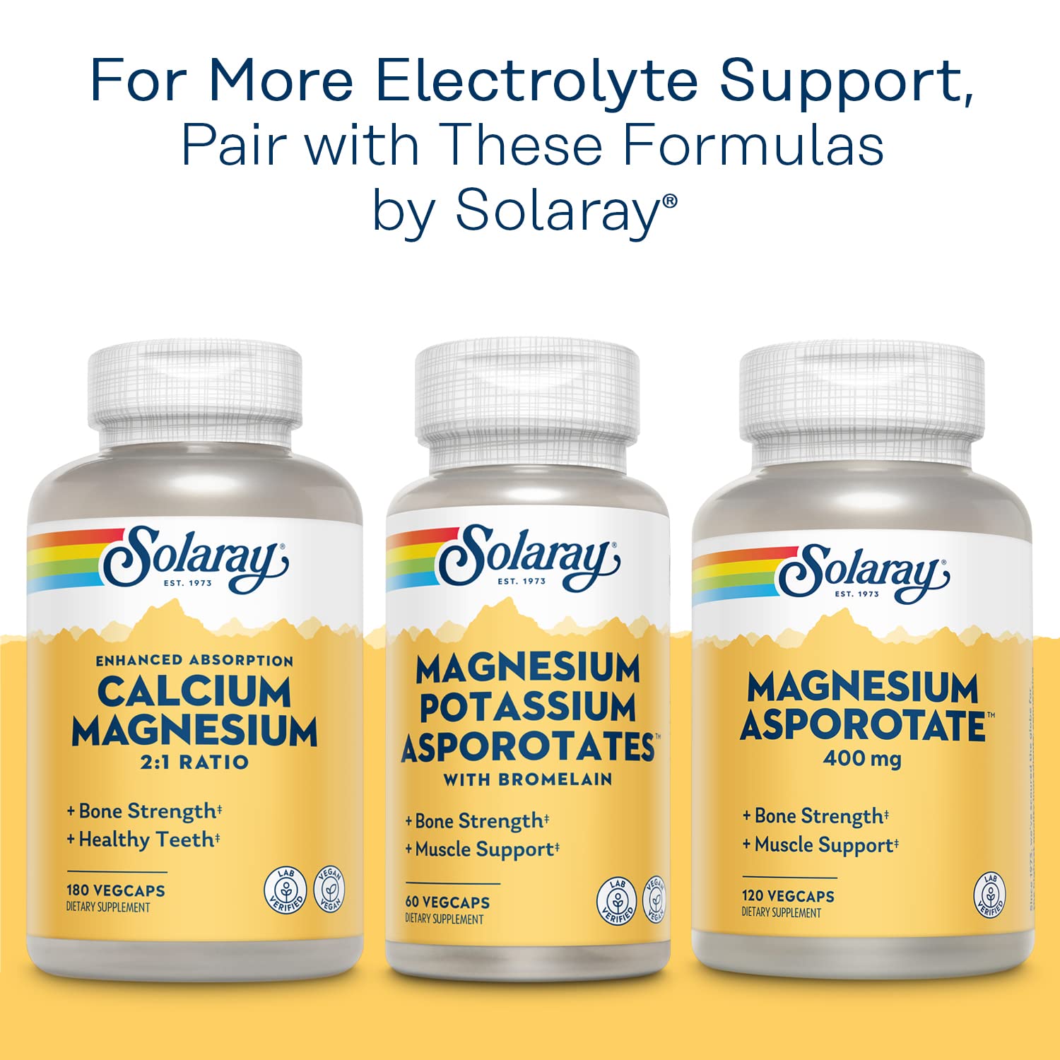 SOLARAY Potassium Asporotate Supplement nutritional information