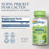 SOLARAY Prickly Pear Cactus Supplement 500mg side view