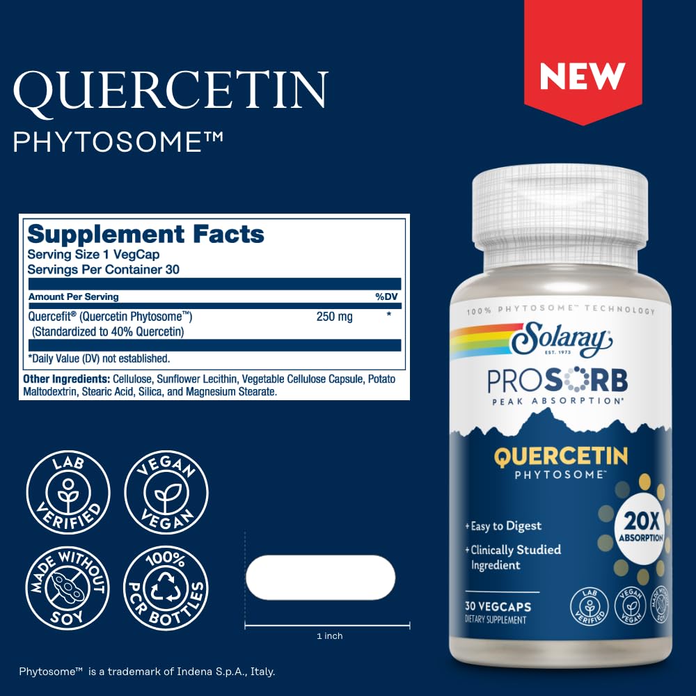 SOLARAY ProSorb Quercetin bottle side view