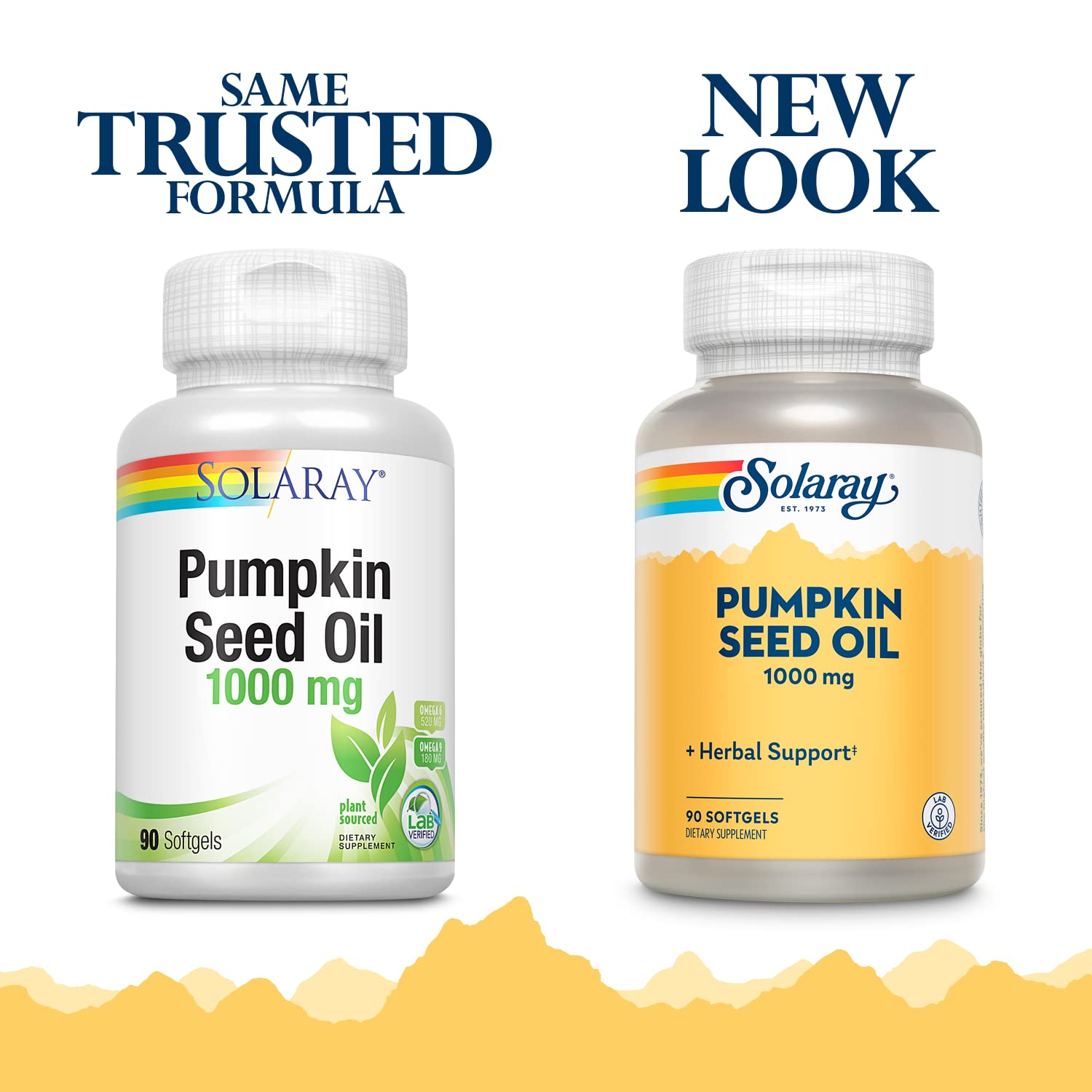 SOLARAY Pumpkin Seed Oil Softgels 1000mg side view