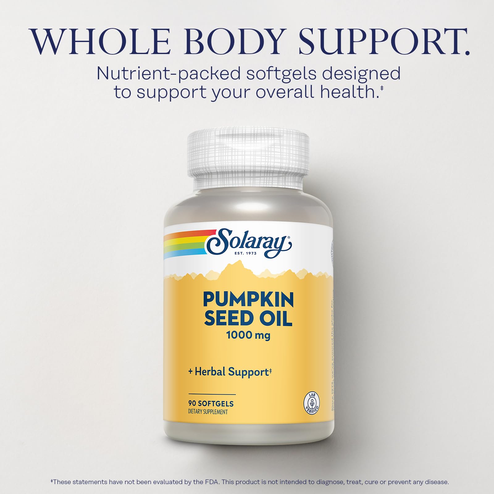 SOLARAY Pumpkin Seed Oil Softgels bottle with label