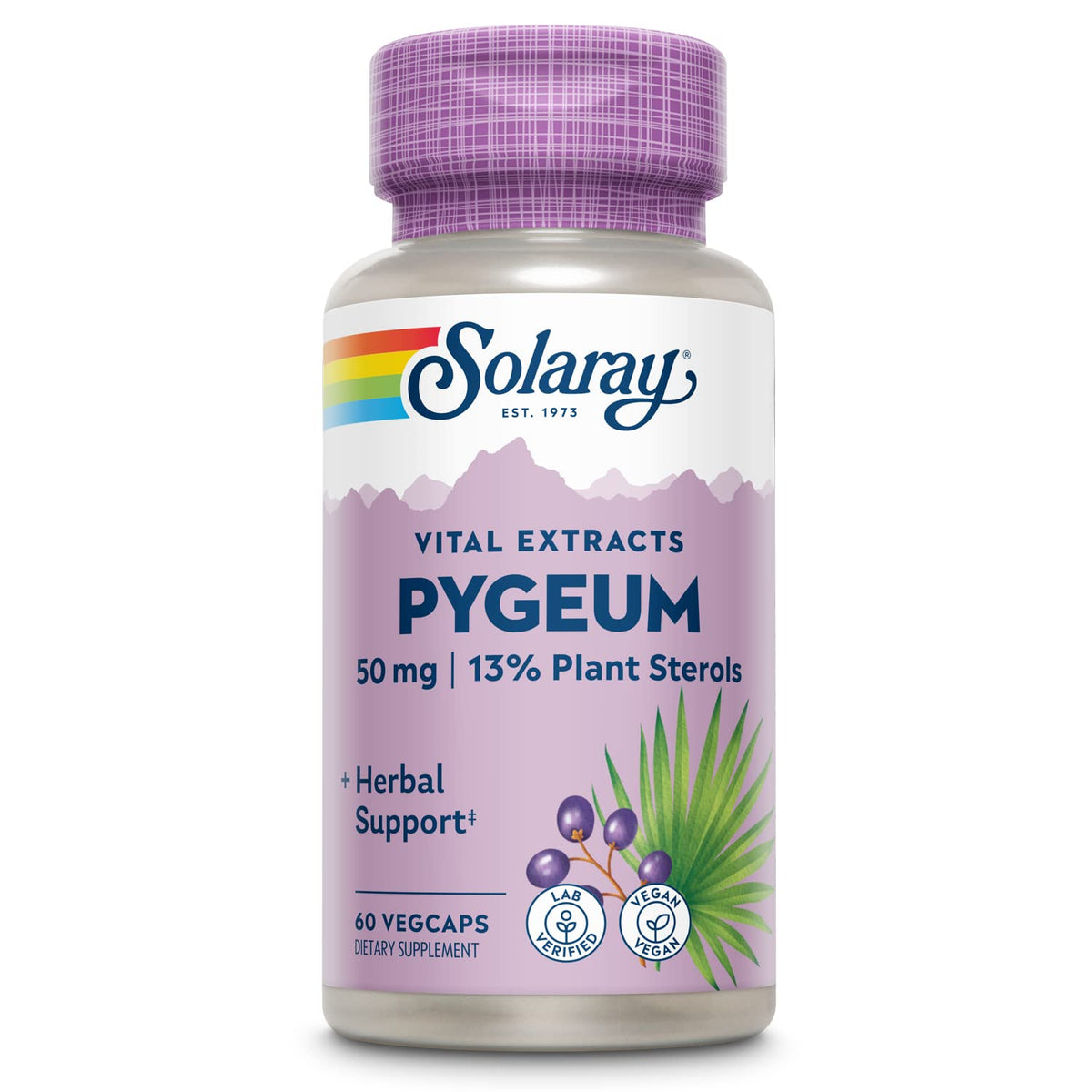 SOLARAY Pygeum Bark Extract Supplement bottle front view