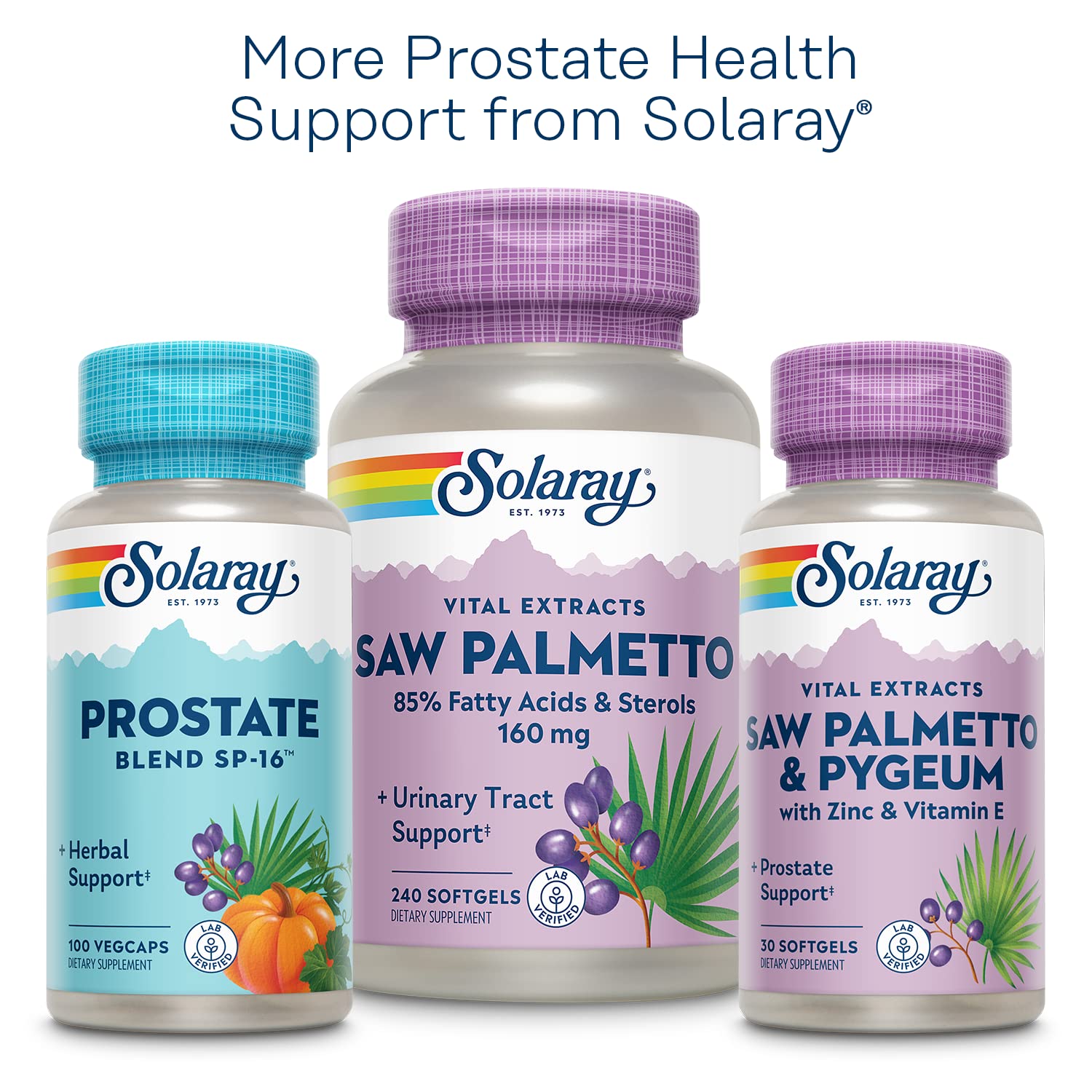 SOLARAY Pygeum Bark Extract Supplement on a wooden table