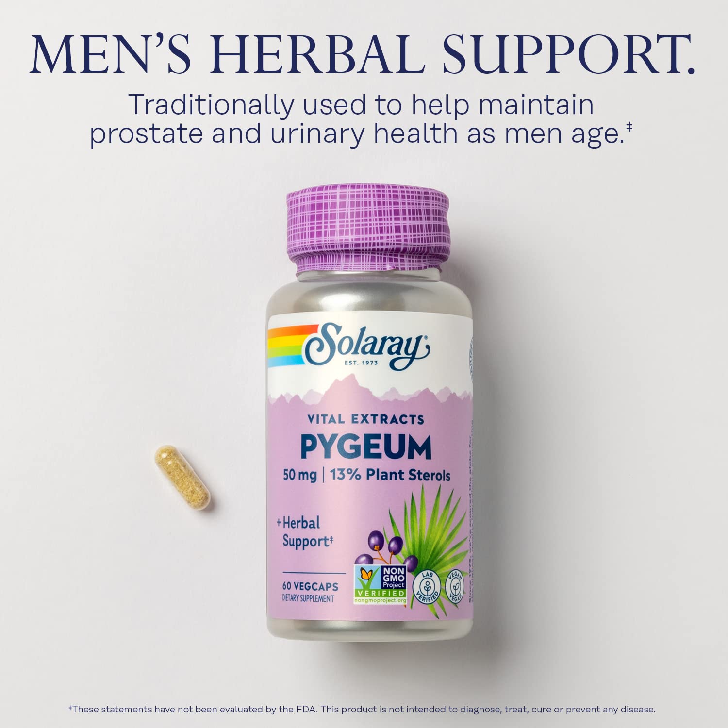 SOLARAY Pygeum Bark Extract Supplement side view