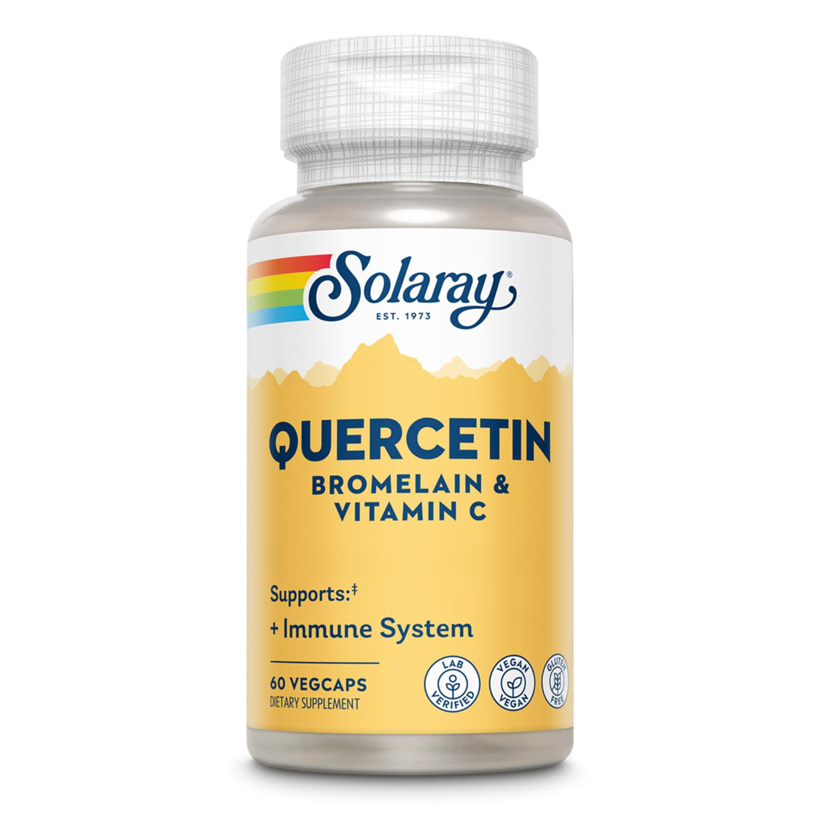 SOLARAY Quercetin Bromelain 500mg Capsules front view