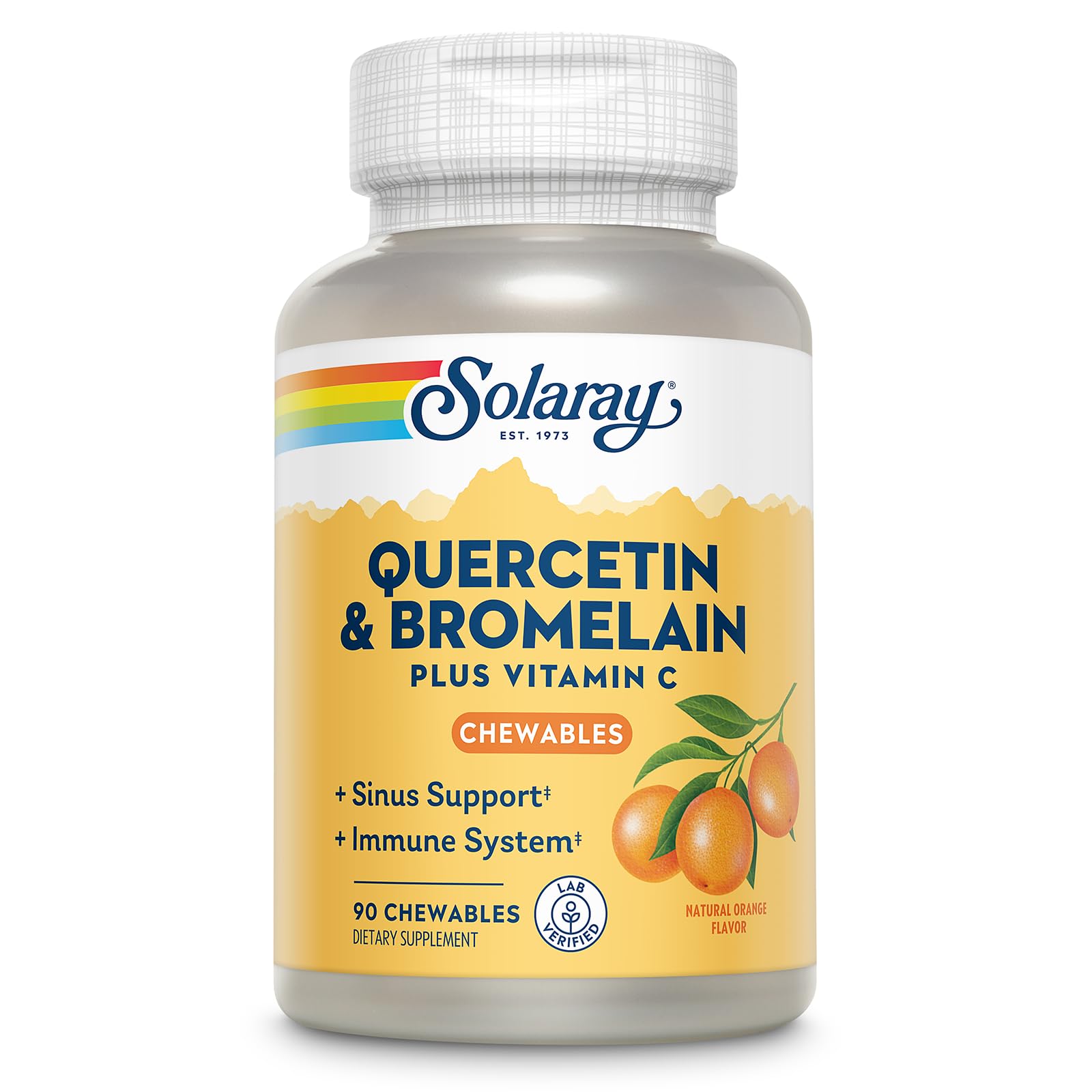 SOLARAY Quercetin & Bromelain chewables front view