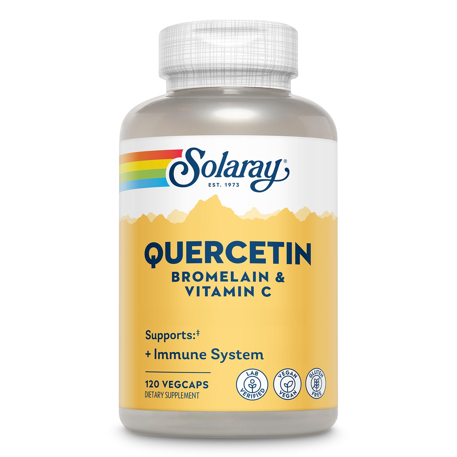 SOLARAY Quercetin Bromelain Vitamin C Supplement bottle front view