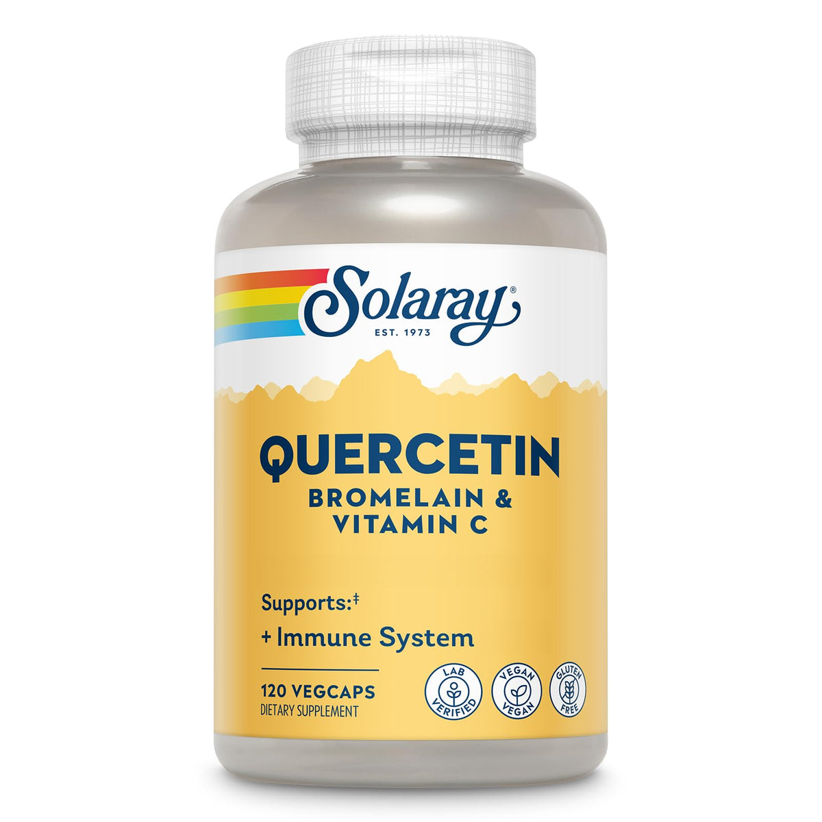 SOLARAY Quercetin Bromelain Vitamin C Supplement bottle front view