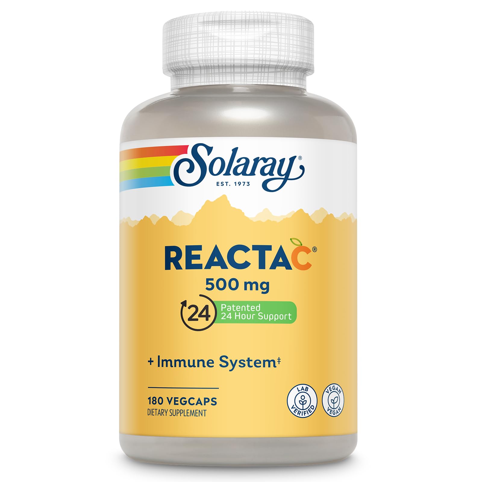 SOLARAY Reacta-C Vitamin C 500mg Capsules front view