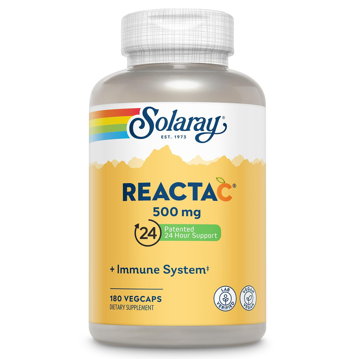 SOLARAY Reacta-C Vitamin C 500mg Capsules front view