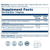 SOLARAY Reacta-C Vitamin C 500mg Capsules side view