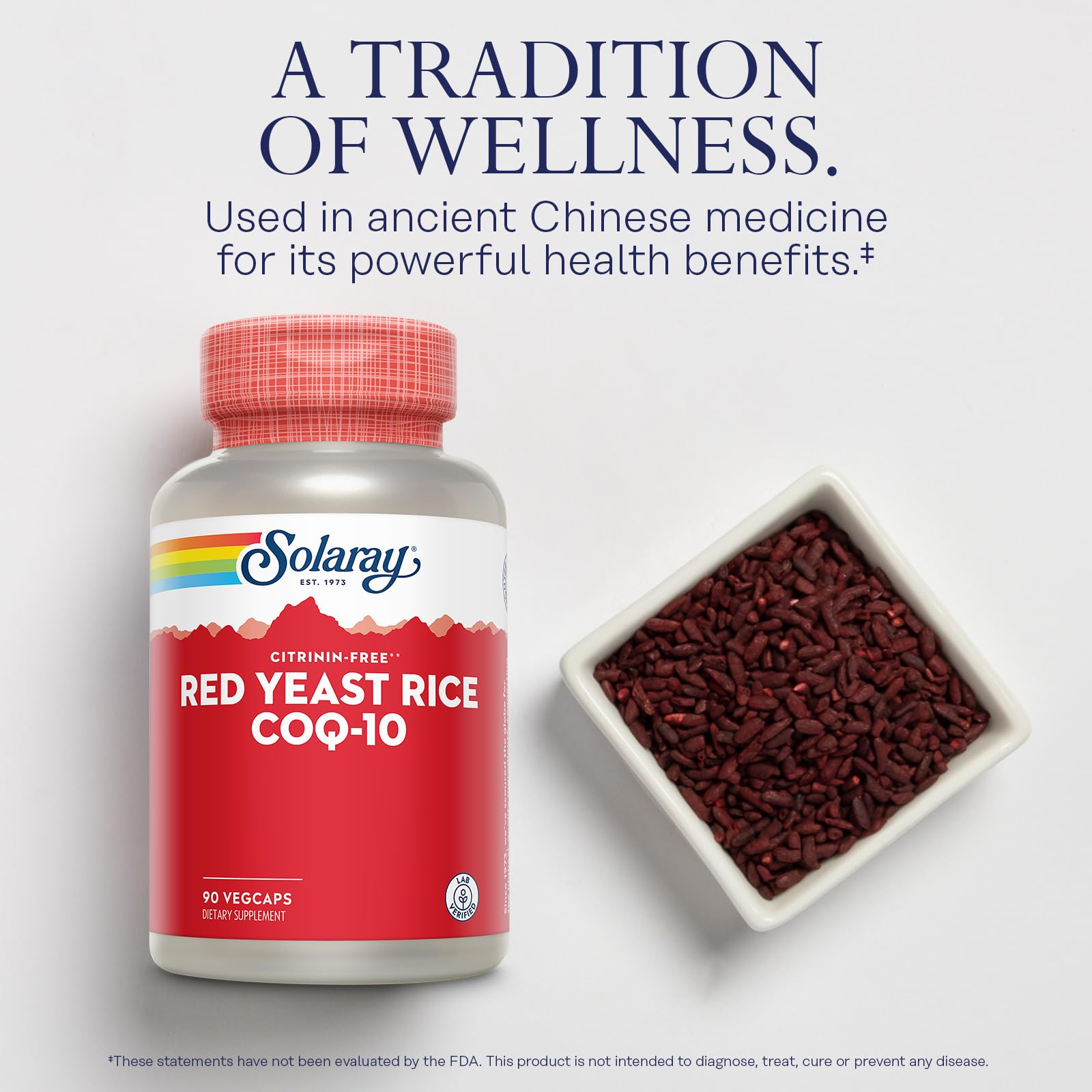 SOLARAY Red Yeast Rice bottle with label