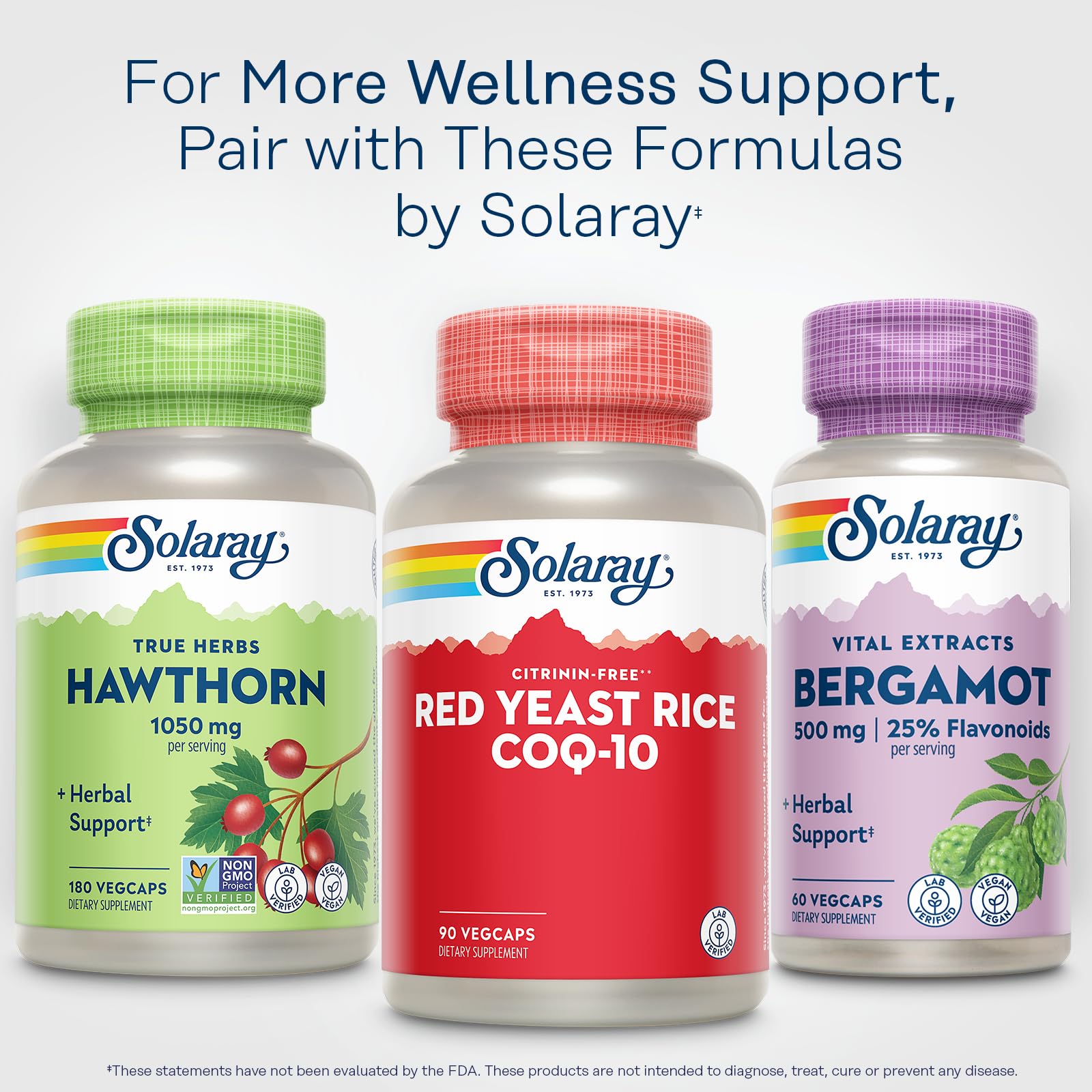 SOLARAY Red Yeast Rice capsules in a lifestyle setting