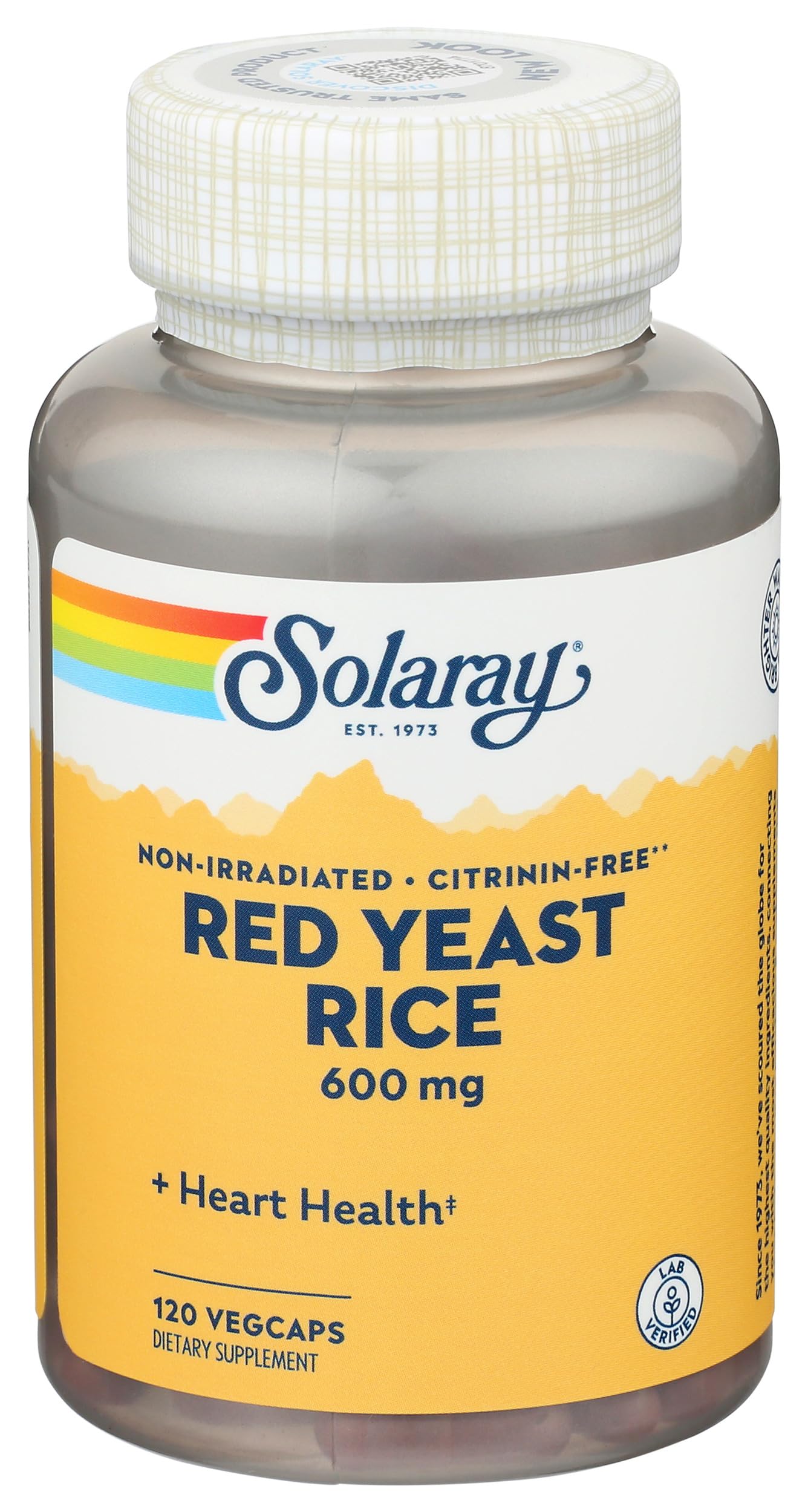 SOLARAY Red Yeast Rice supplement capsule front view