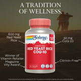 SOLARAY Red Yeast Rice with CoQ10 600mg capsules back view