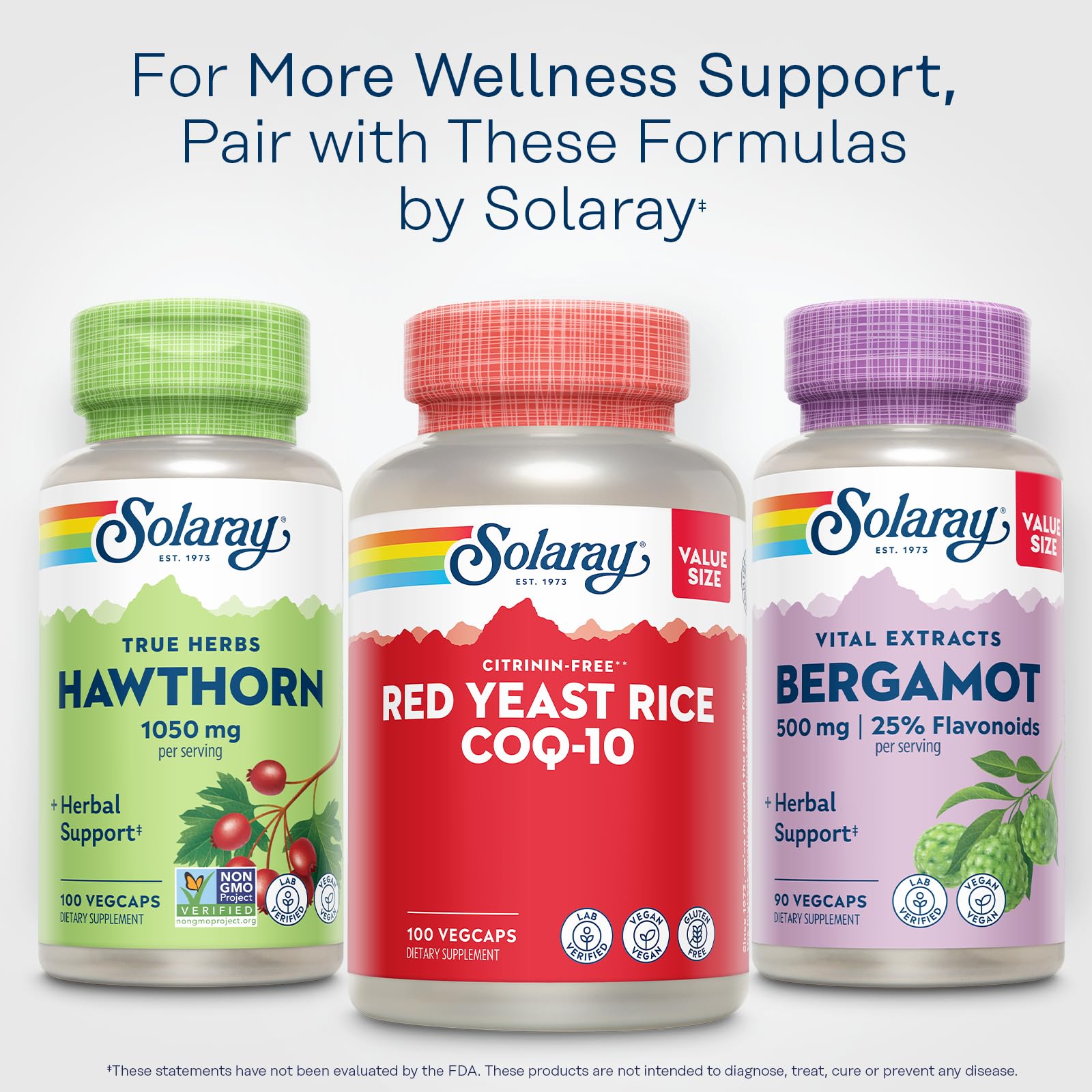 SOLARAY Red Yeast Rice with CoQ10 600mg capsules with measuring spoon