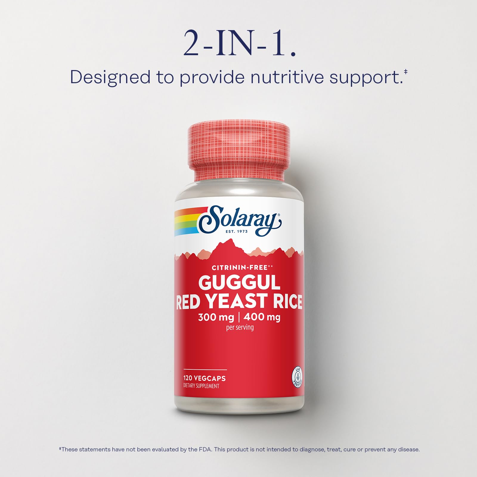 SOLARAY Red Yeast Rice with Guggul capsule close-up