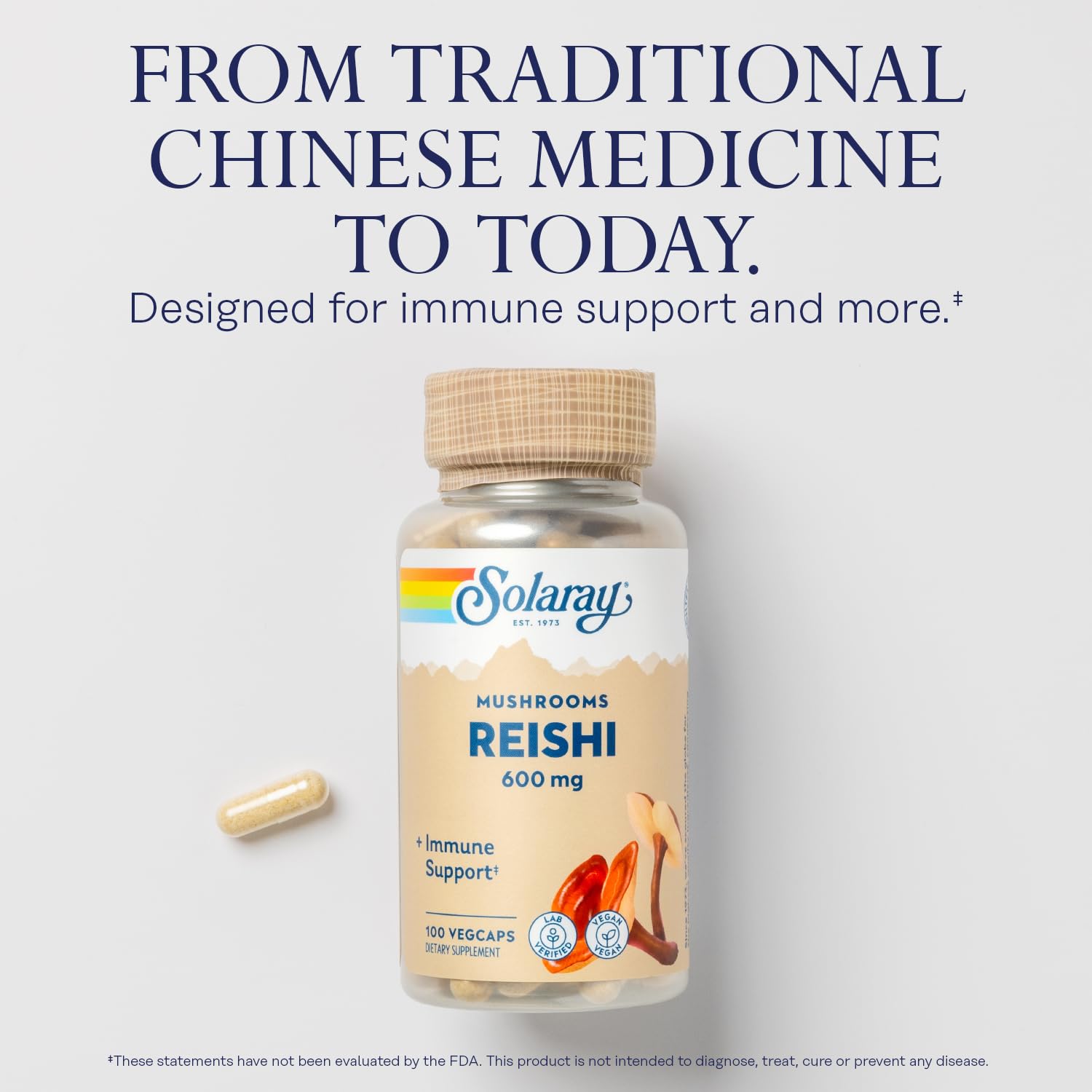 SOLARAY Reishi Mushroom Supplement 95g bottle with label