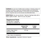 SOLARAY Sage Leaf Supplement 570mg side view showing label