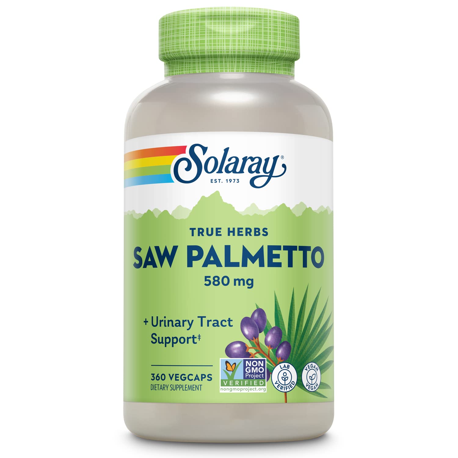 SOLARAY Saw Palmetto 295g front view of packaging