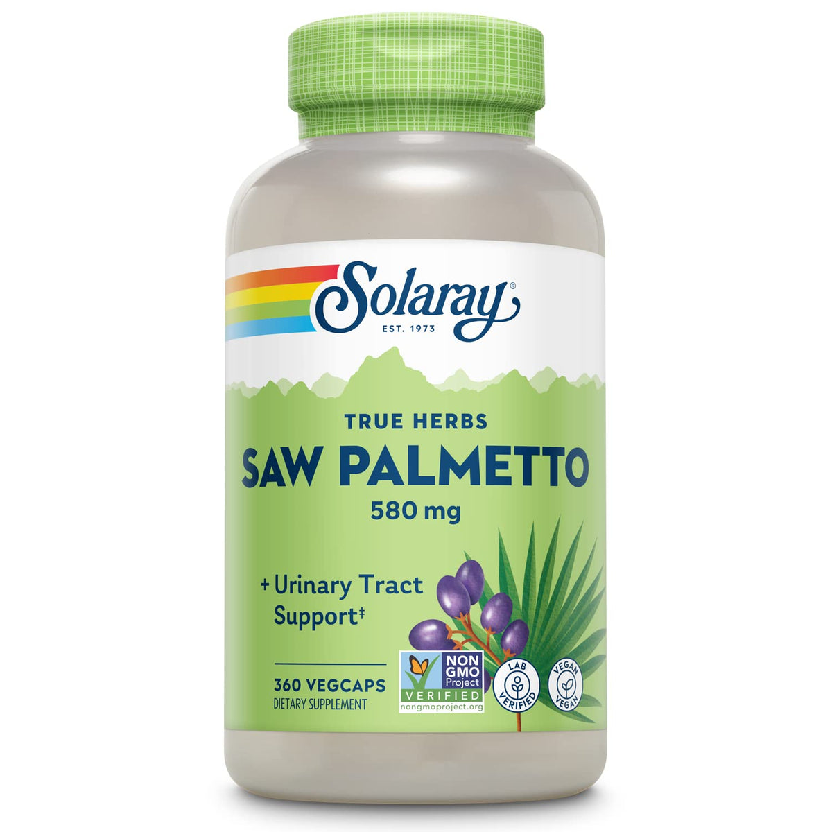 SOLARAY Saw Palmetto 295g front view of packaging