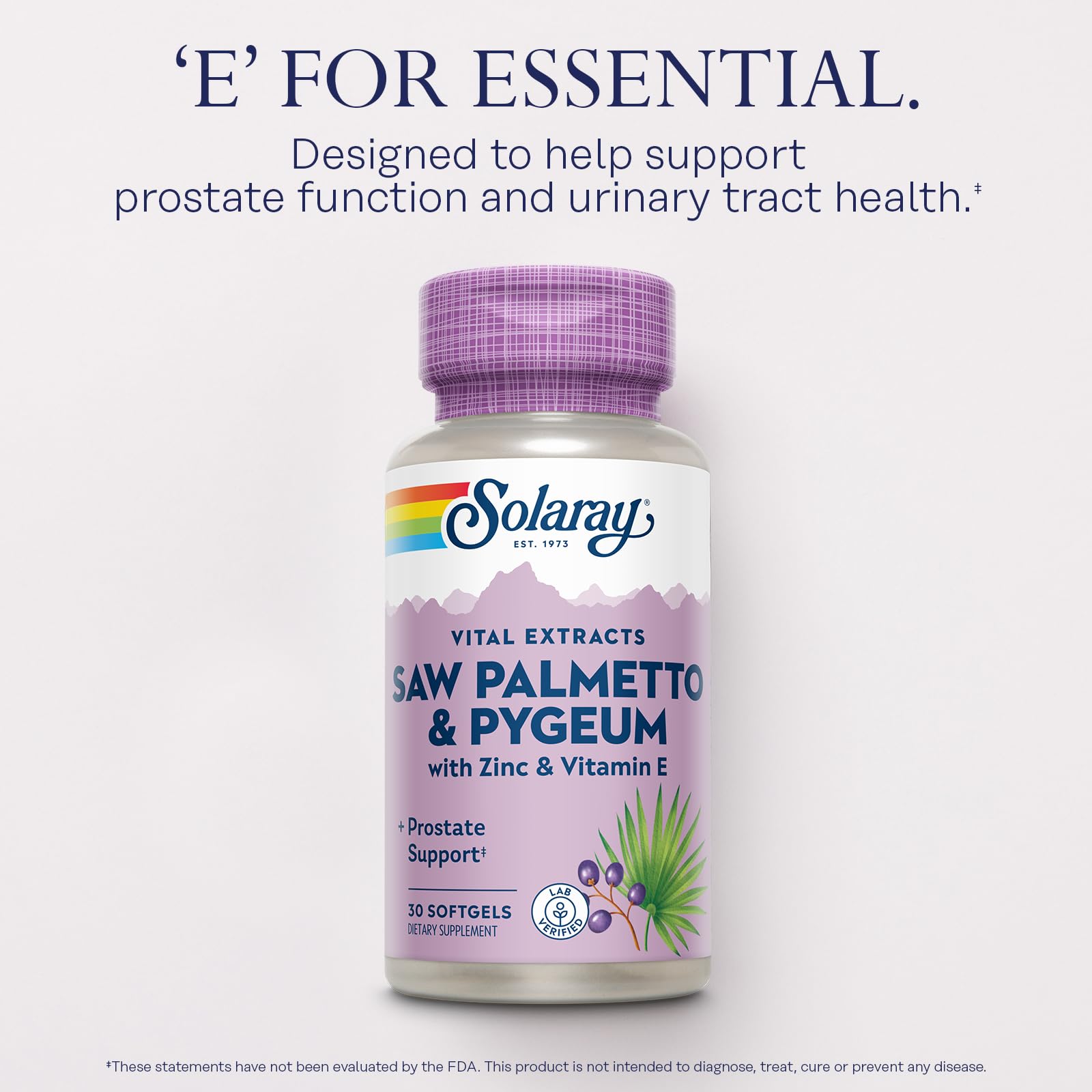 SOLARAY Saw Palmetto ingredients list on packaging
