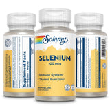 SOLARAY Selenium 100 mcg Capsules back view with ingredient list