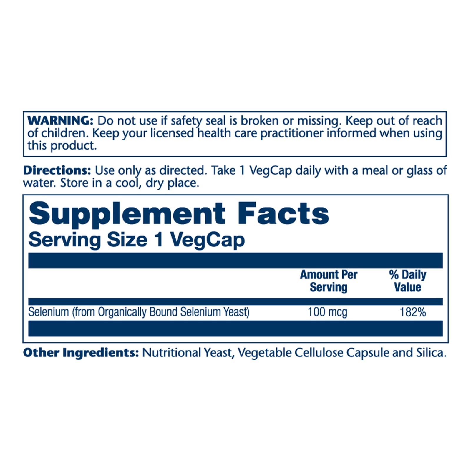 SOLARAY Selenium 100 mcg Capsules side view showing capsule