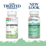 SOLARAY Serrapeptase Enzyme Supplement 10mg 60 VegCaps side view