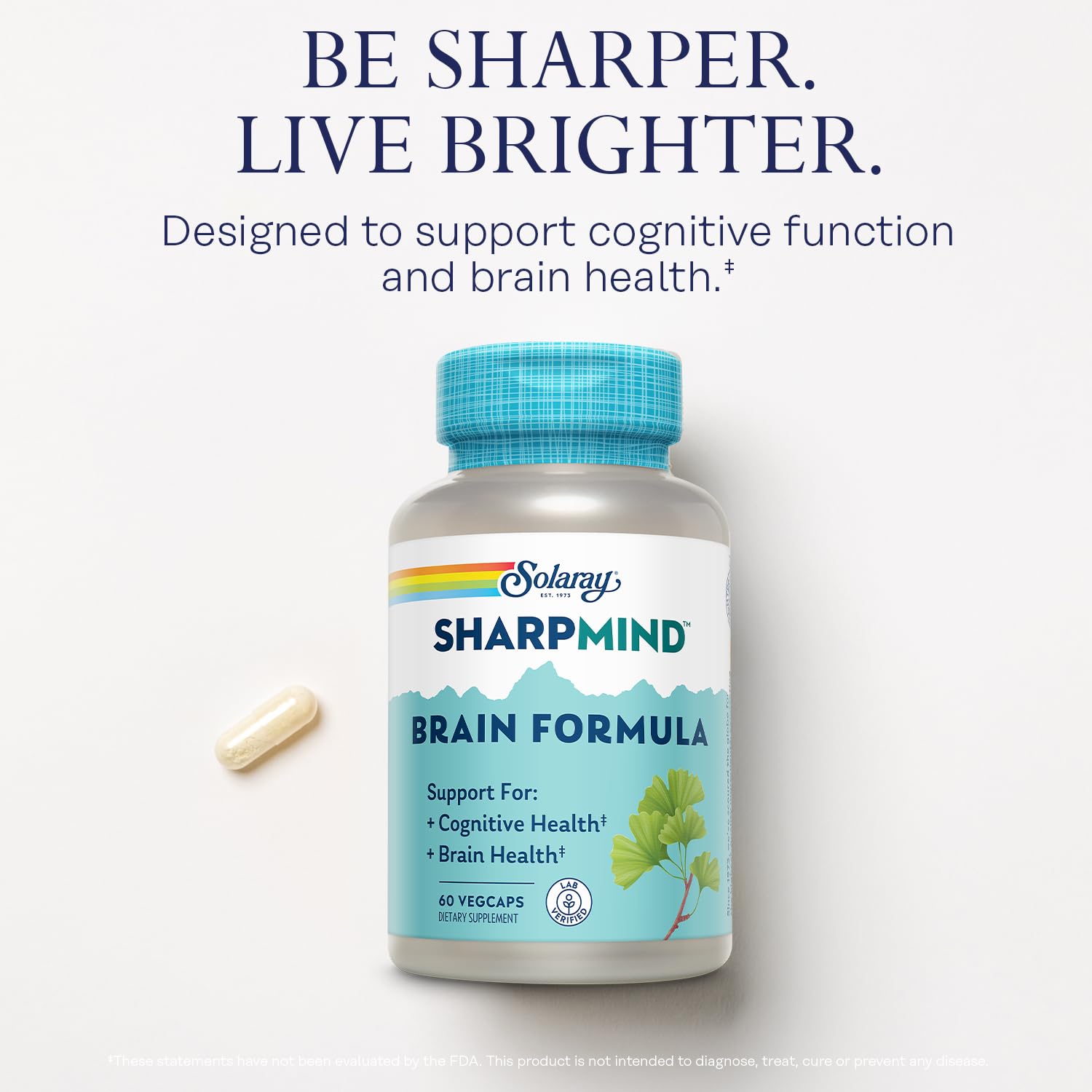 SOLARAY SharpMind Brain Formula side view of bottle