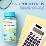 SOLARAY SharpMind Focus supplement back view with ingredient list