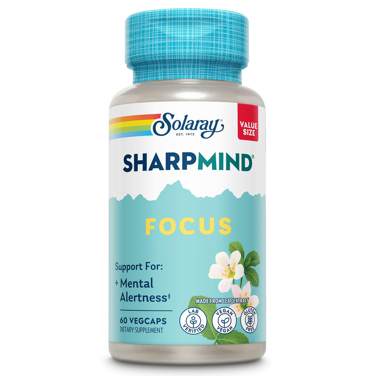 SOLARAY SharpMind Focus supplement front view with label
