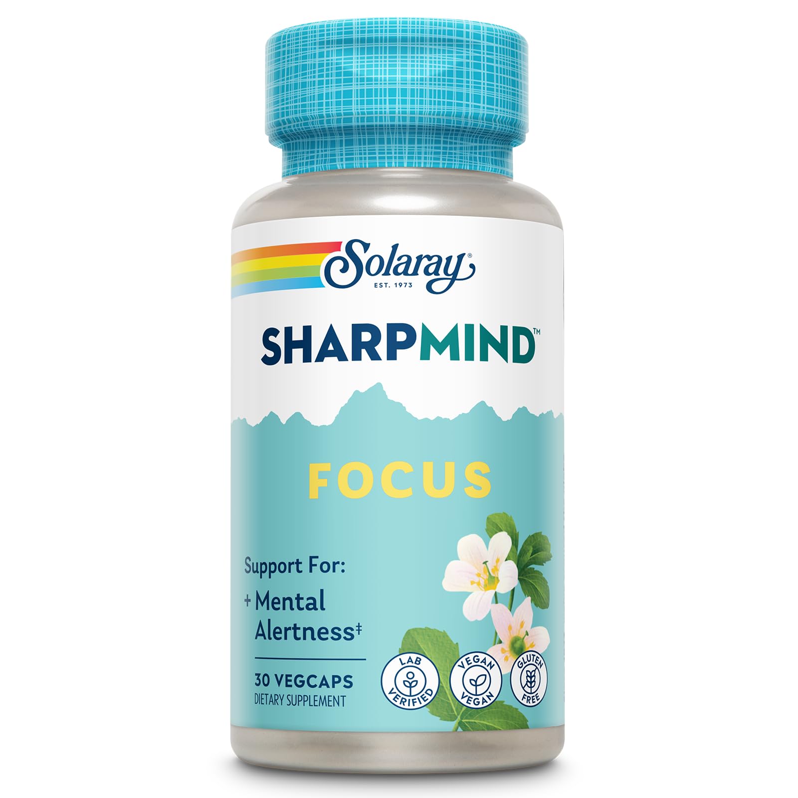 SOLARAY SharpMind Focus supplement front view with label
