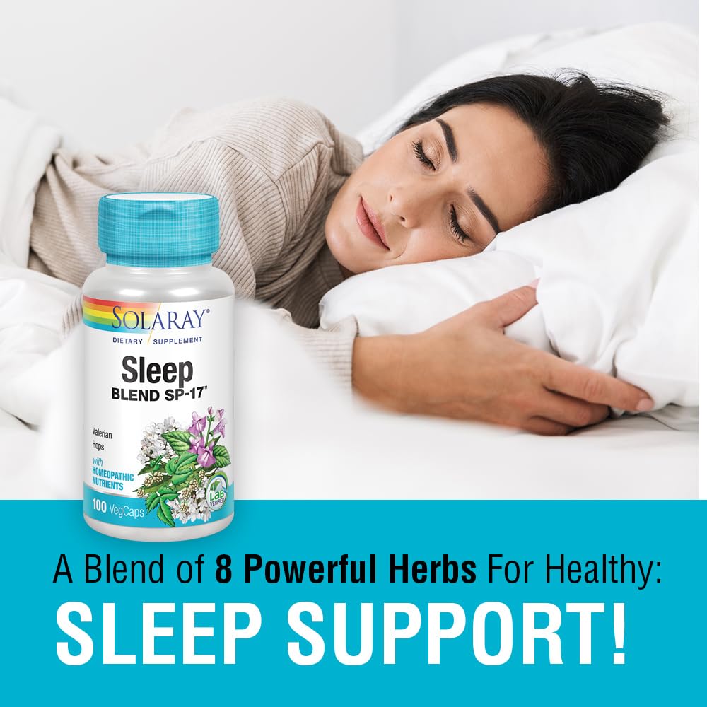 SOLARAY Sleep Blend SP-17 Supplement 100 Veg Caps back view
