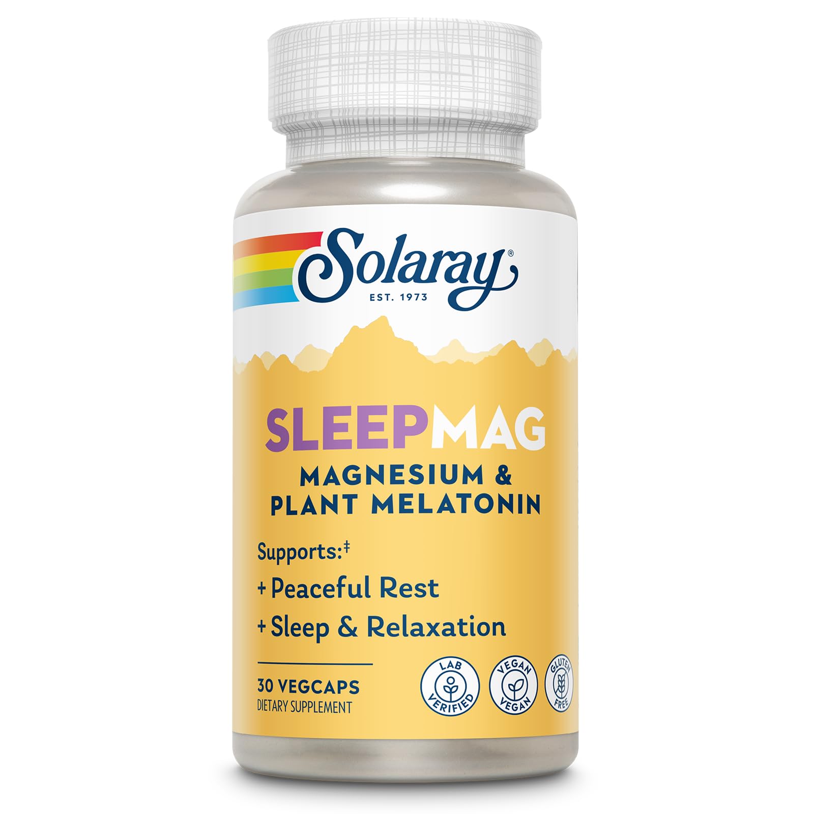 SOLARAY SleepMag magnesium glycinate capsules front view