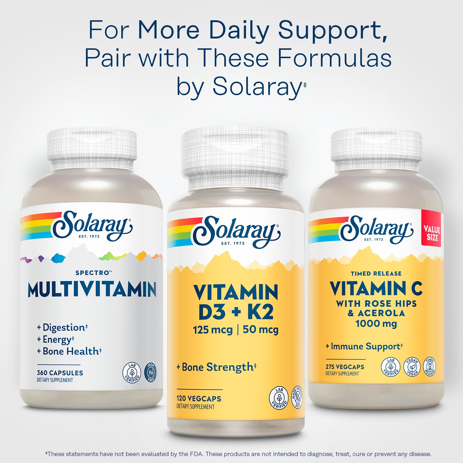 SOLARAY Spectro Multi Vitamin showing dosage instructions