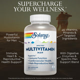 SOLARAY Spectro Multivitamin for Men capsules on a wooden table