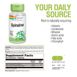SOLARAY Spirulina Vegan Capsules 410mg side view