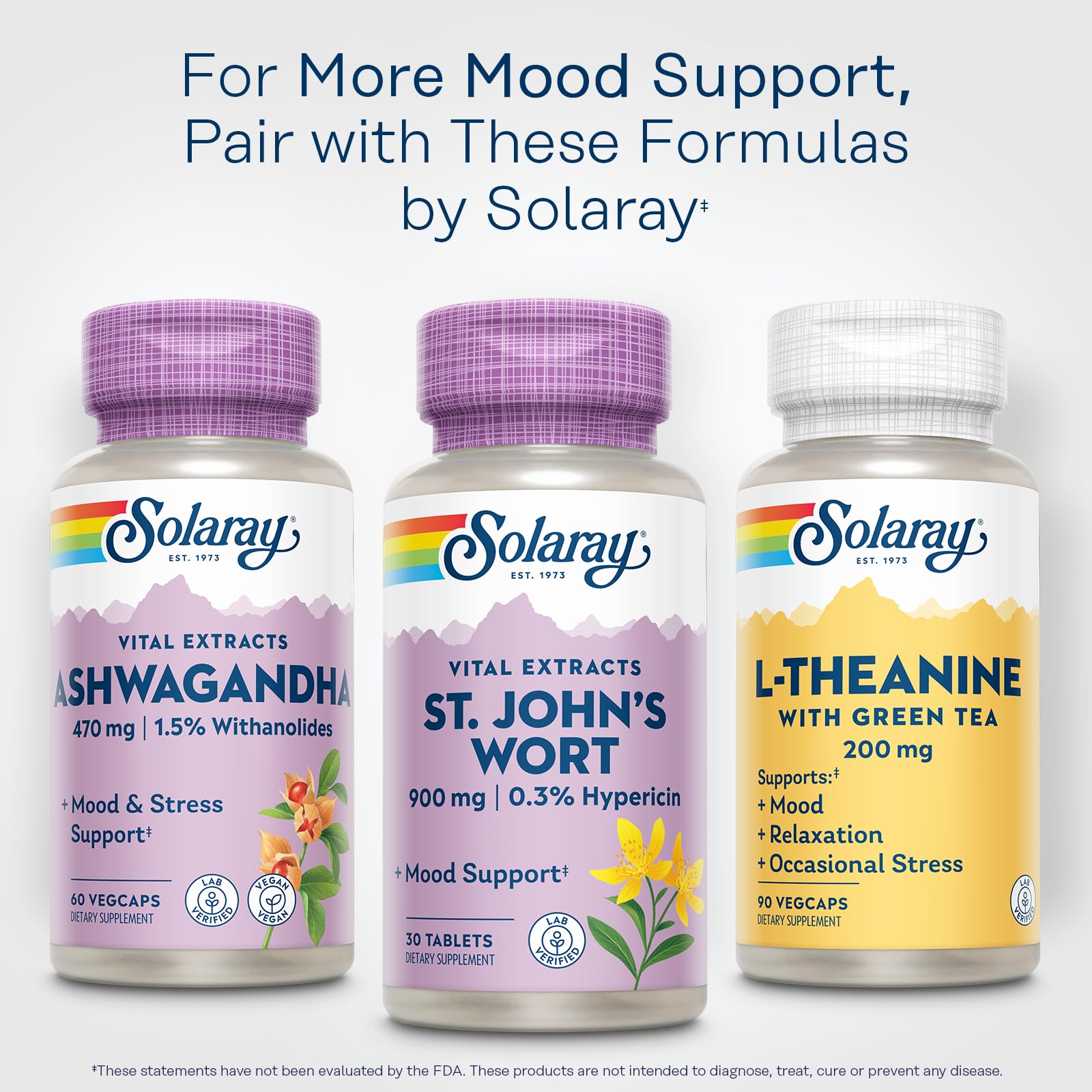 SOLARAY St. John's Wort bottle with a green background