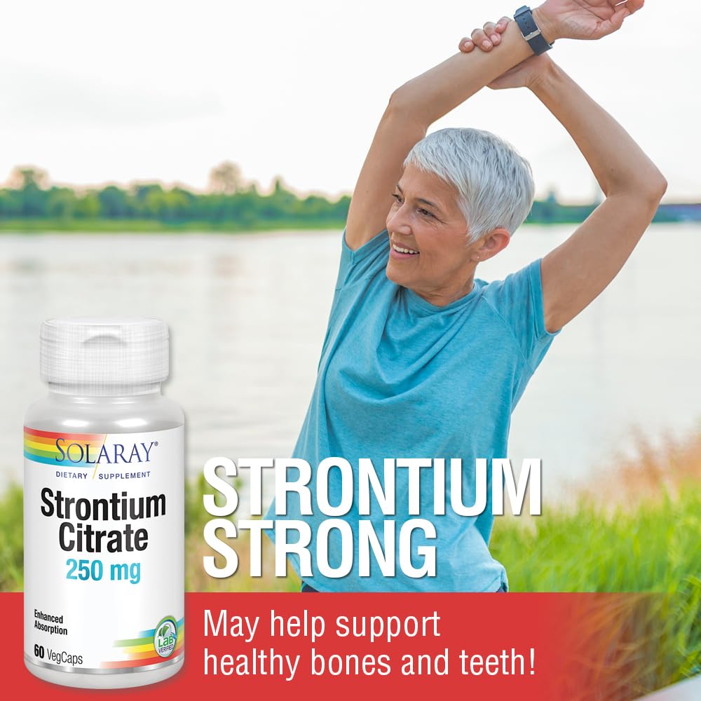 SOLARAY Strontium Citrate 250mg 60 VegCaps packaging