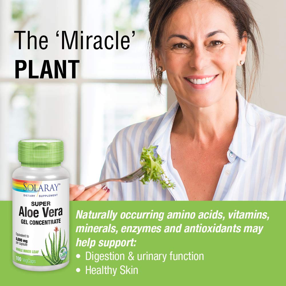 SOLARAY Super Aloe Vera Gel 8000mg capsules with ingredients