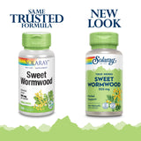SOLARAY Sweet Wormwood Capsules 300mg side view with label
